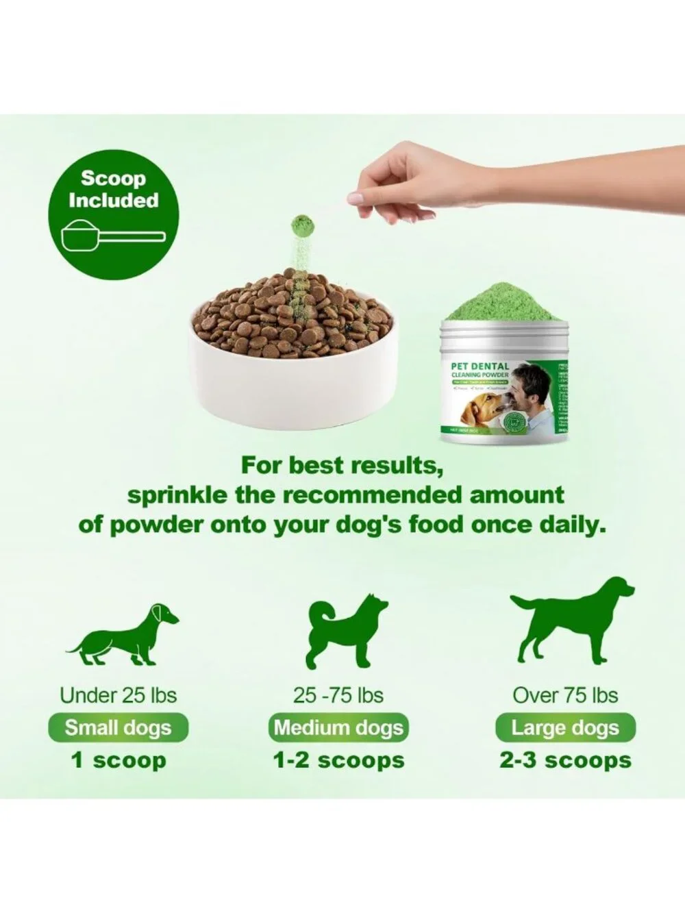 Natural Dog & Cat Dental Powder | Plaque Remover for Fresh Breath & Oral Care